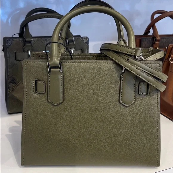 MICHAEL KORS Hamilton Small Patchwork Satchel Crossbody Bag
Olive 
NWT - Picture 6 of 16